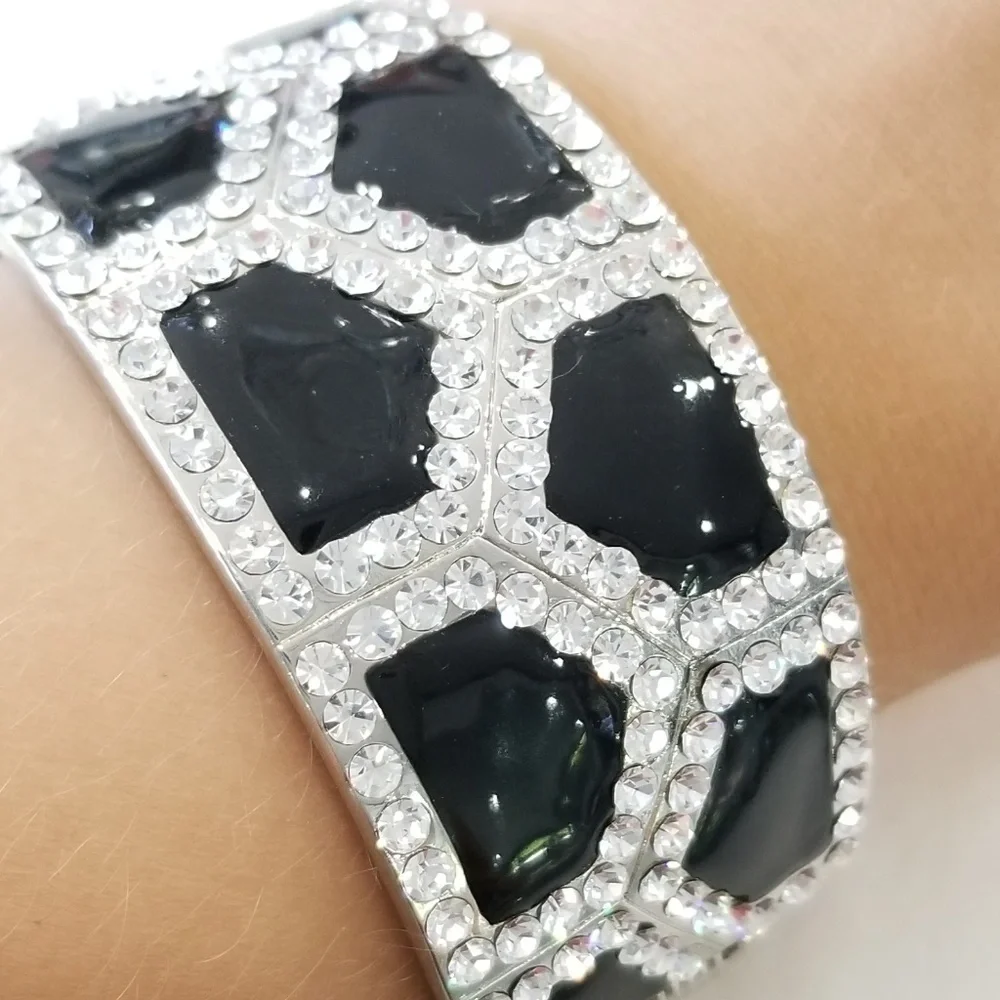 Black & silver rhinestone bracelet